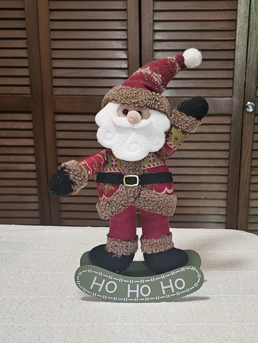 Rustic Standing Santa Christmas Decor Figure HO HO HO Sign Farmhouse Holiday
